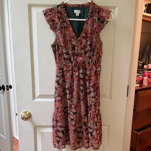 J Crew Women's Vibrant Paisley Midi Dress